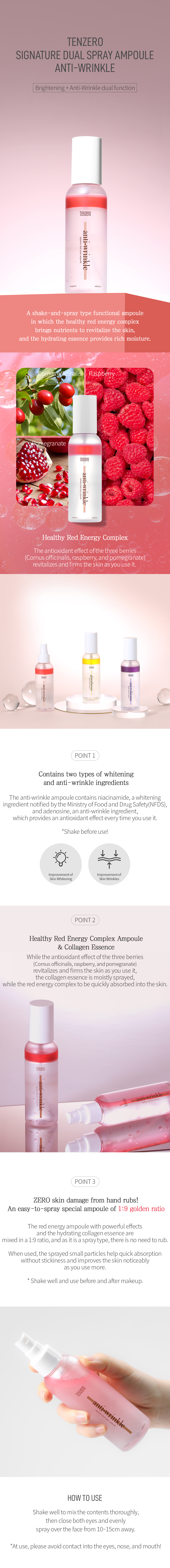 TENZERO Signature Dual Spray Ampoule 120ml ANTI-WRINKLE, GLUTATHIONE,  MICROBIOME | eBay