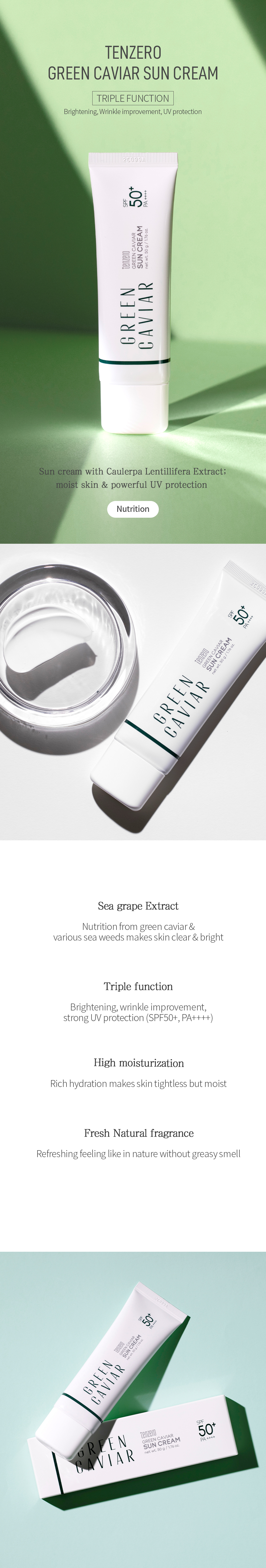 GREEN CAVIAR SUN CREAM SPF 50+ PA++++ - TENZERO